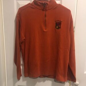 Vintage Walt Disney World Crest Orange 1/4 Zip Sweater